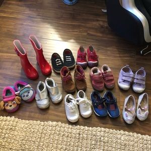 Toddler Girls Shoe Lot 11 Pair Bundle Size 5-6